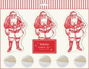 Ensemble de bannières circulaires en feutre du Père Noël