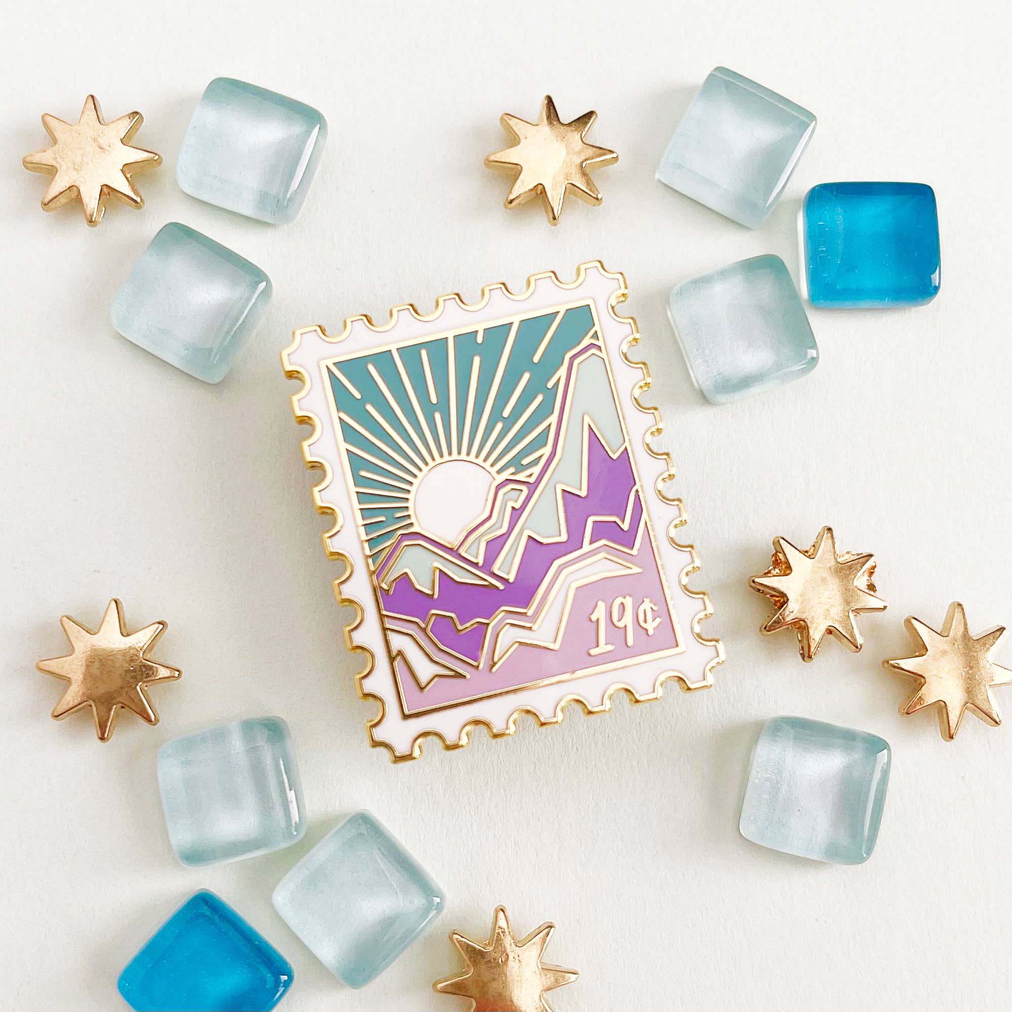 Enamel Pin | Postage Stamp {Sunny Slopes}