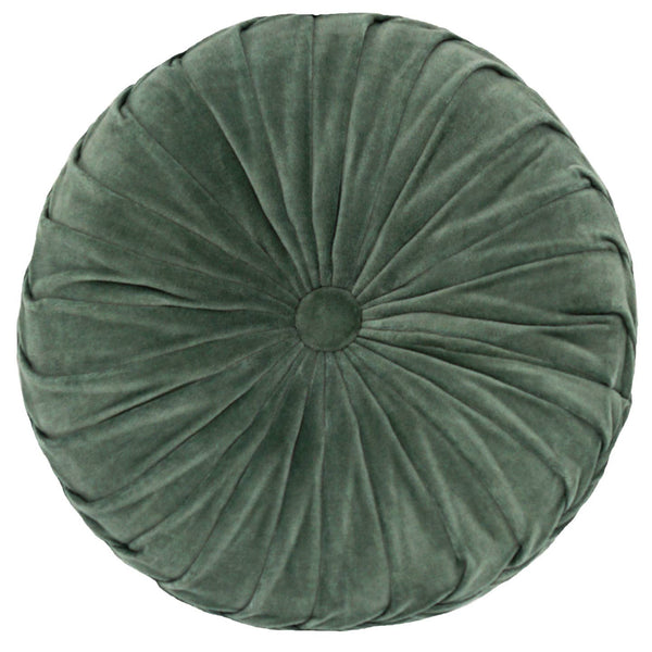 Foliage Green 16" Round Velvet Pillow