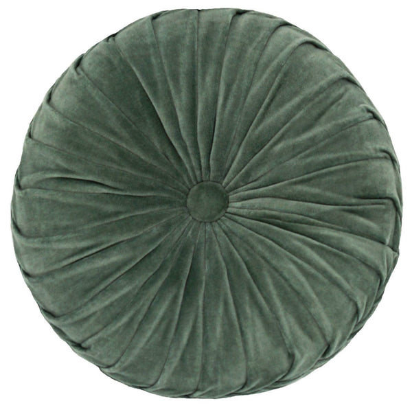 Oreiller rond en velours | 16" | Feuillage Vert
