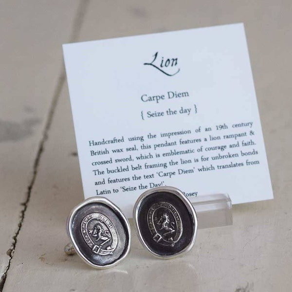 Carpe Diem Wax Seal Cufflinks