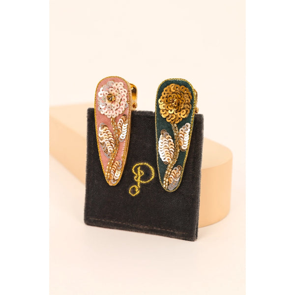 Pinces à cheveux Zinnia ornées de bijoux | Pack de 2 {plusieurs couleurs}