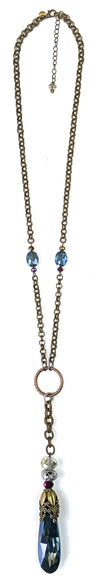 Collier en forme de larme en verre chunky | Collection Aurore