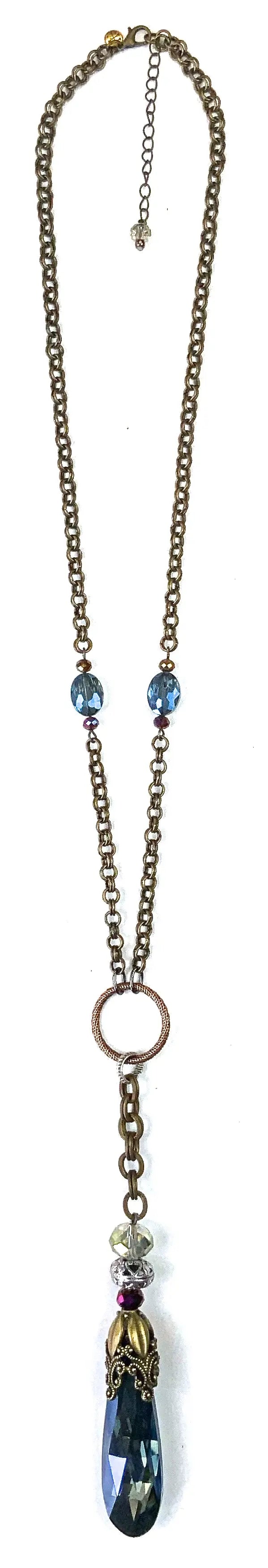 Collier en forme de larme en verre chunky | Collection Aurore