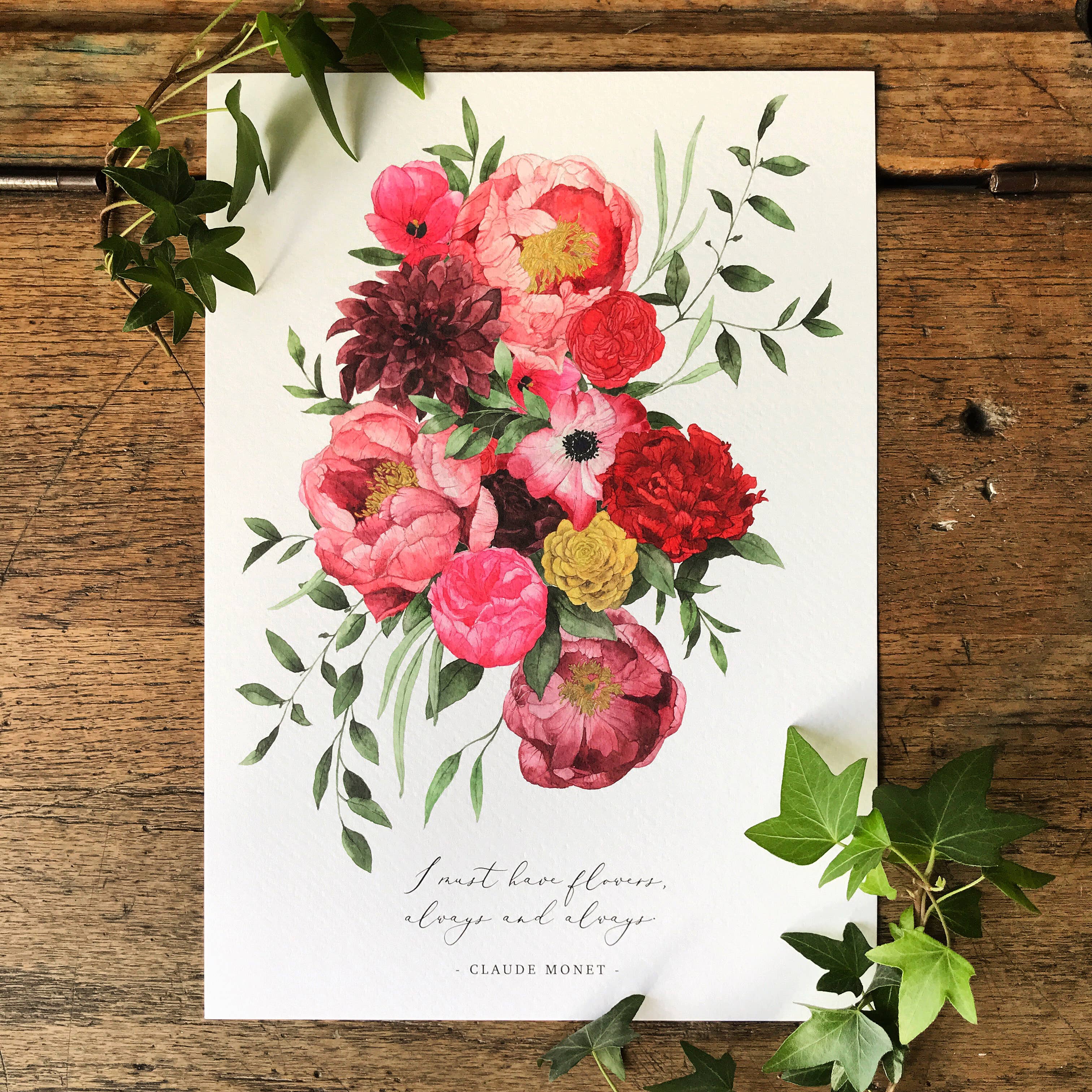 Je dois avoir des fleurs. Aquarelle Impression artistique