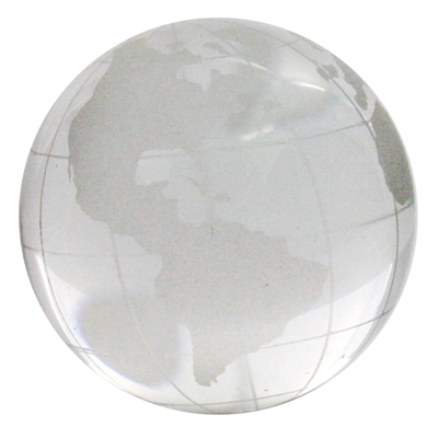 Globe en verre gravé transparent