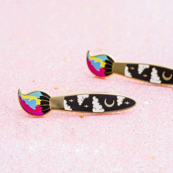 Rainbow Paint Brush Enamel Pin