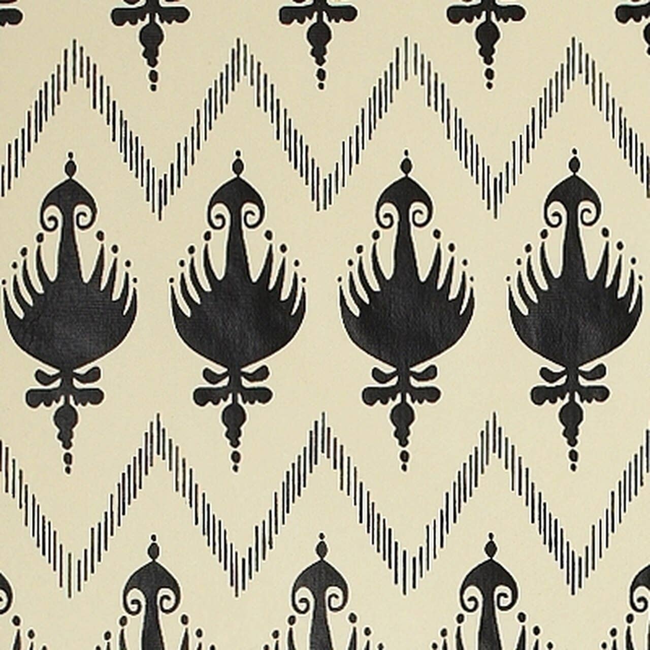 Papier mûrier crème et noir Ikat 21