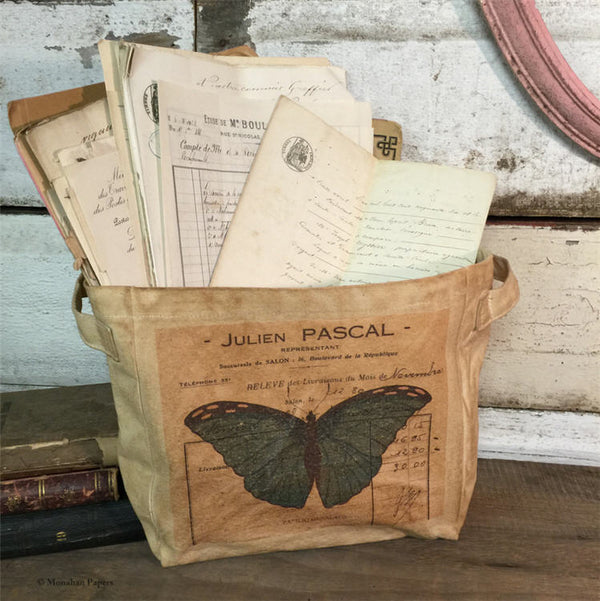 Poubelle en toile papillon
