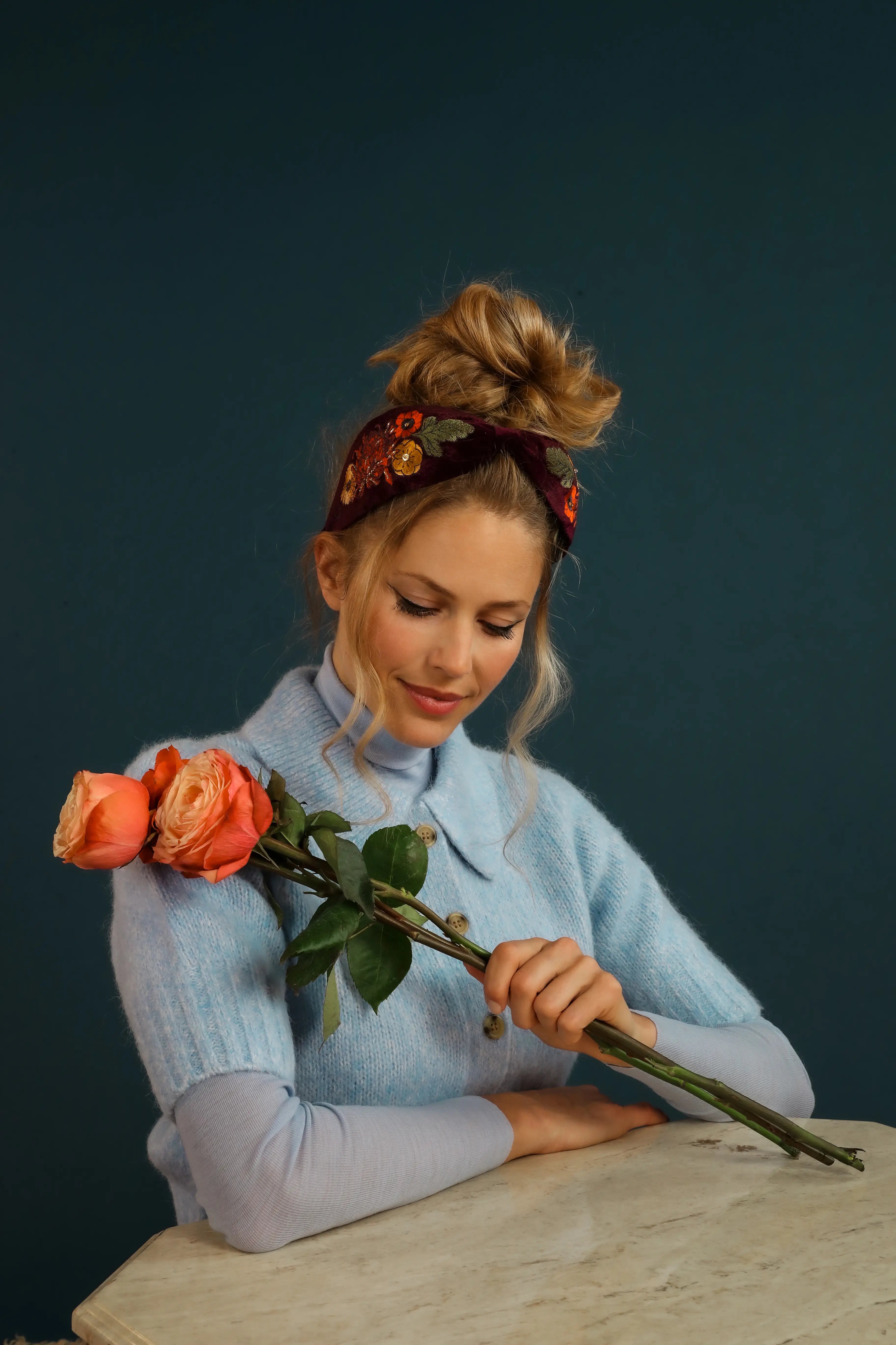 Embroidered Vintage Flora Headband