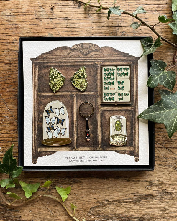 Cabinet of Curiosities Entomology Luxury Enamel Pin Box Set