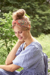 Velvet Embroidered Headband | Mediterranean Paisley in Coral