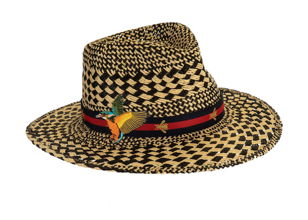 Madison | Straw Fedora with Bee & Bird Trim
