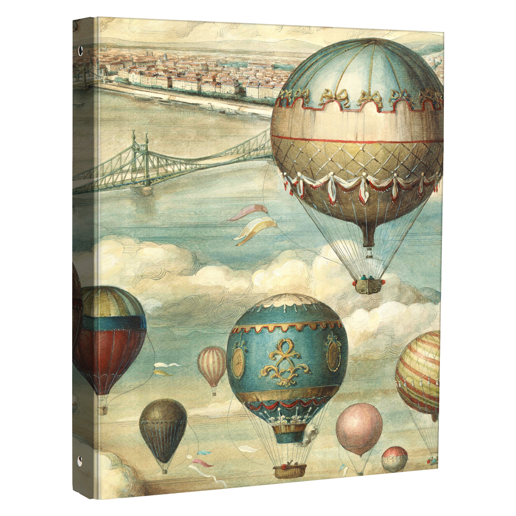 Dossier à anneaux enveloppé de montgolfière {A4}