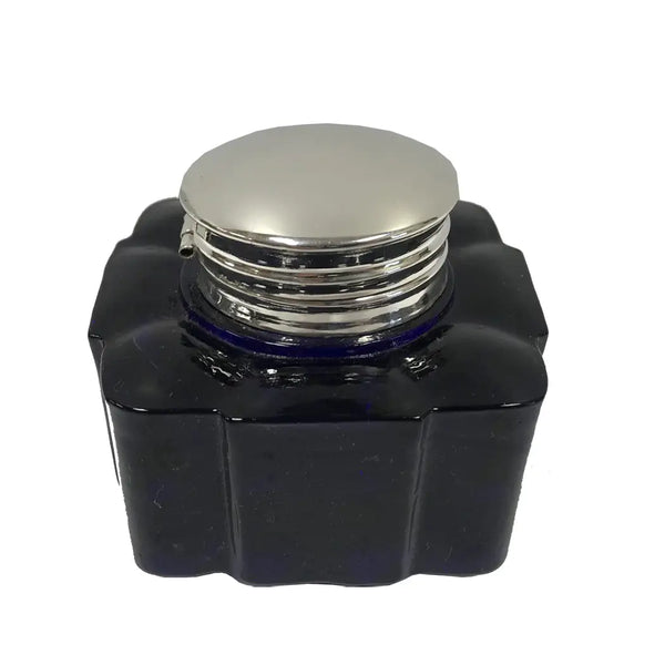 Square Glass Inkwell {cobalt blue}