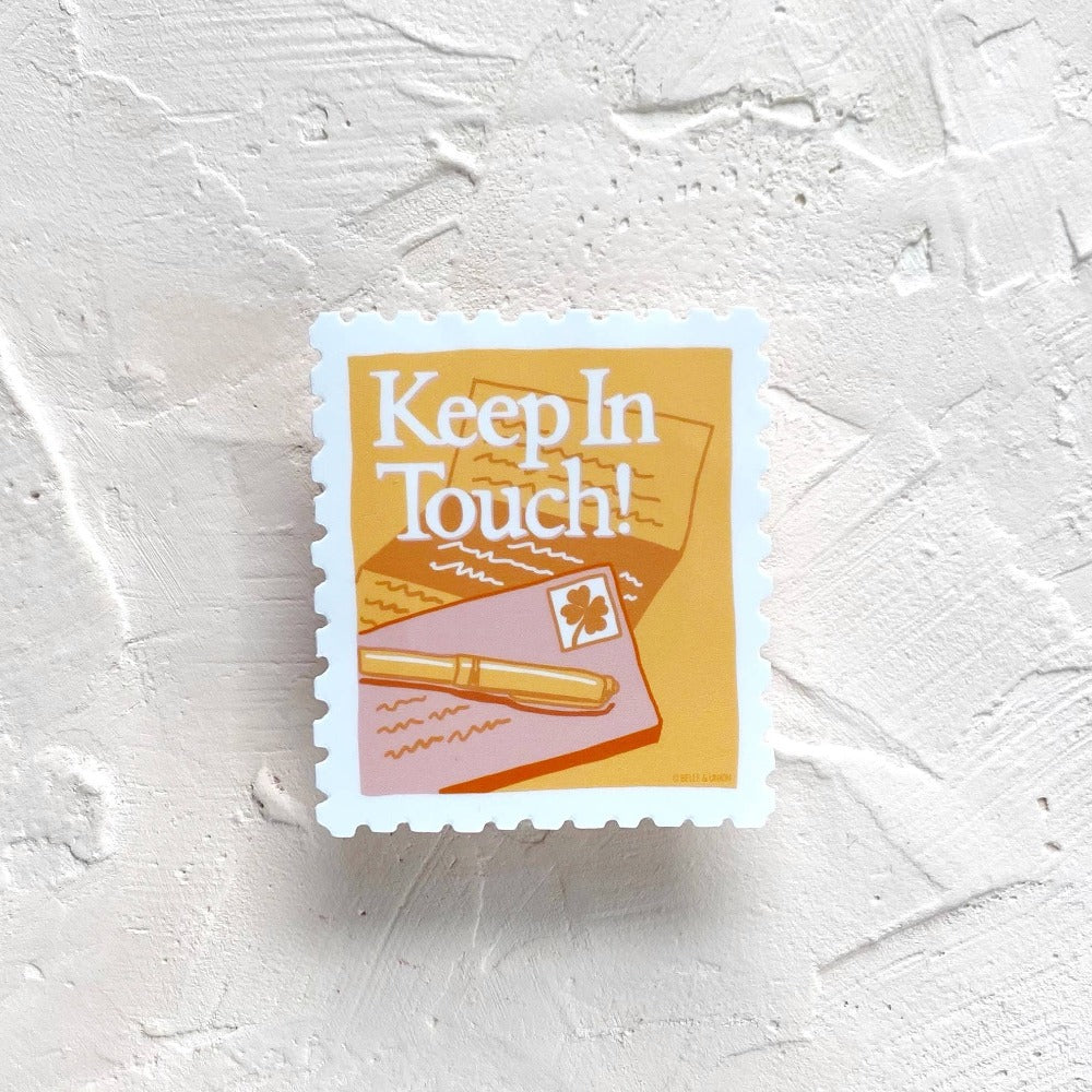 Keep in Touch Postage Stamp Vinyl Sticker