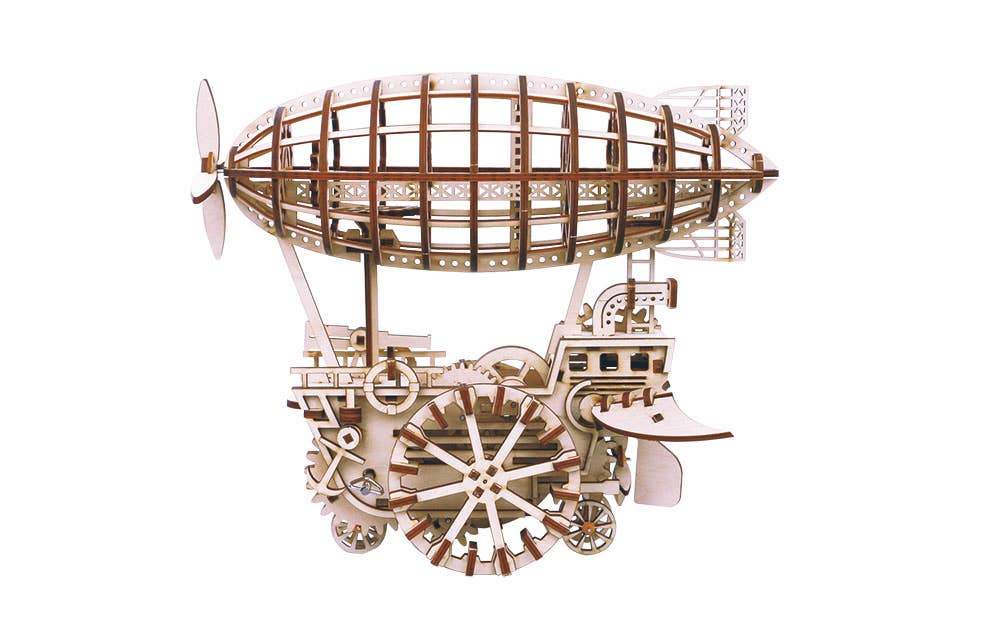 Wind-Up Airship Mechanical Wooden Puzzle