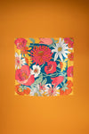 Satin Square Scarf | Retro Meadow | Teal