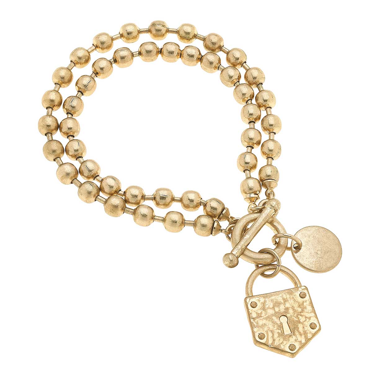 Delaine Layered Ball Chain T-Bar Bracelet