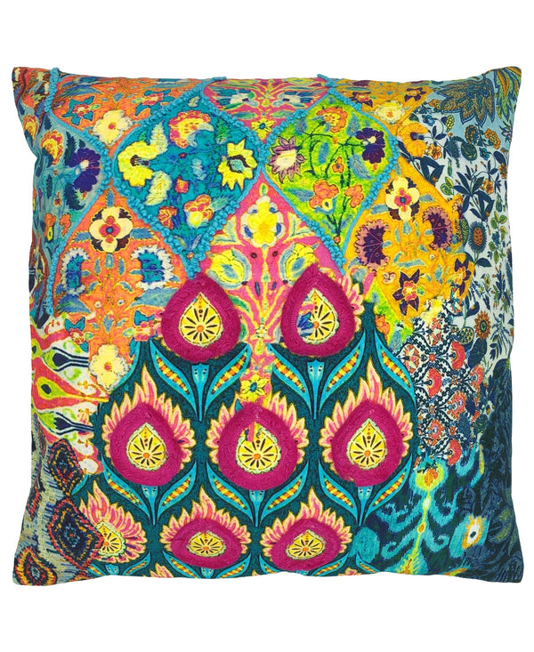 Kelly Floral 20x20 Embroidered Throw Pillow