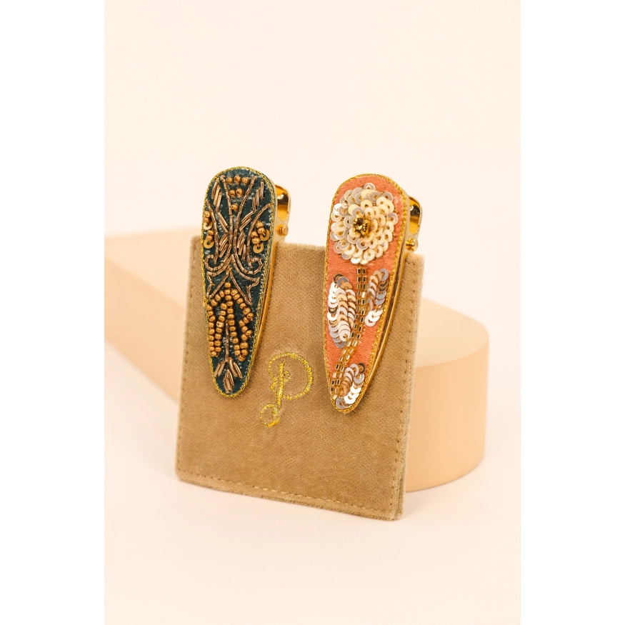 Pinces à cheveux Zinnia ornées de bijoux | Pack de 2 {plusieurs couleurs}