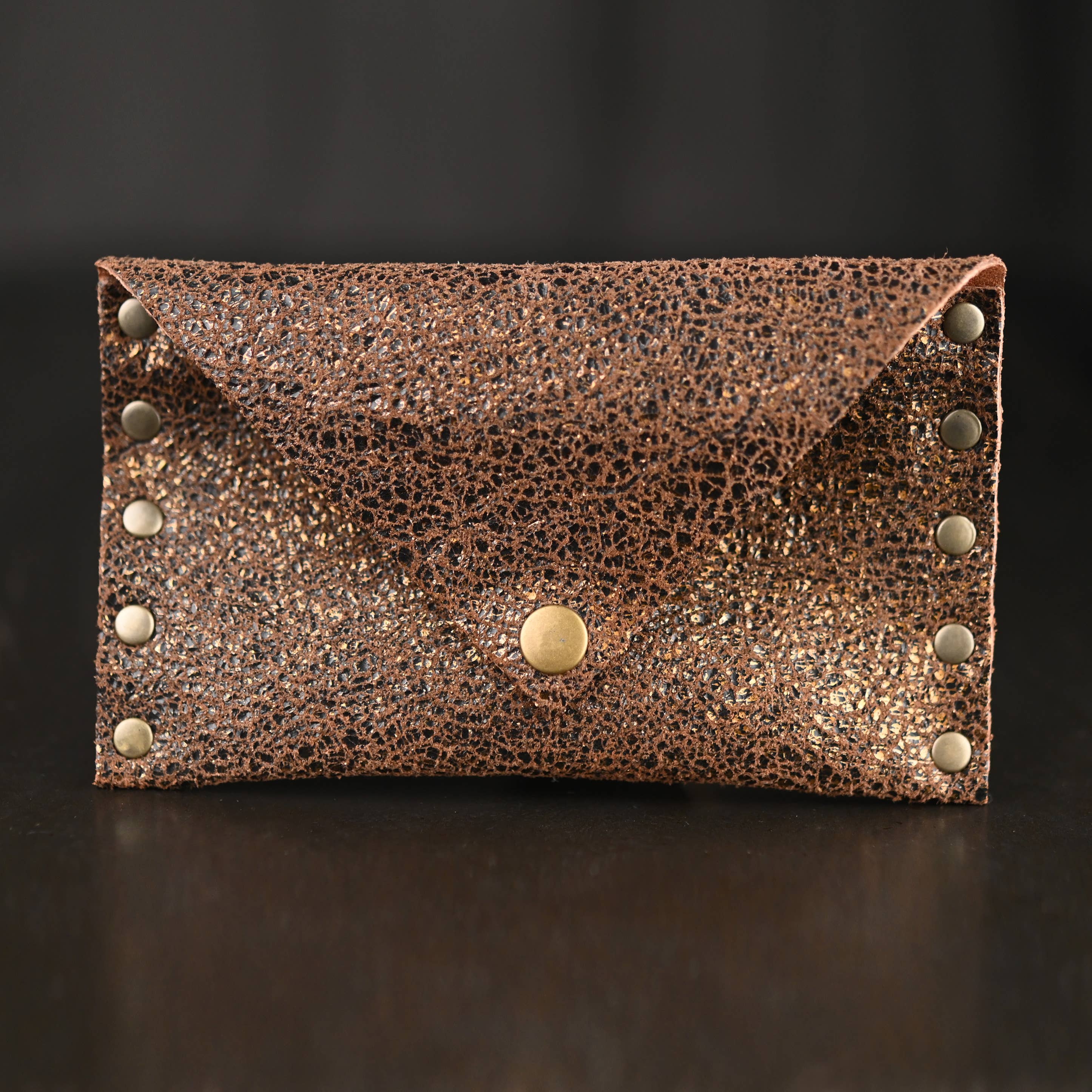 Snap Wallet | Copper Metallic | Rivets
