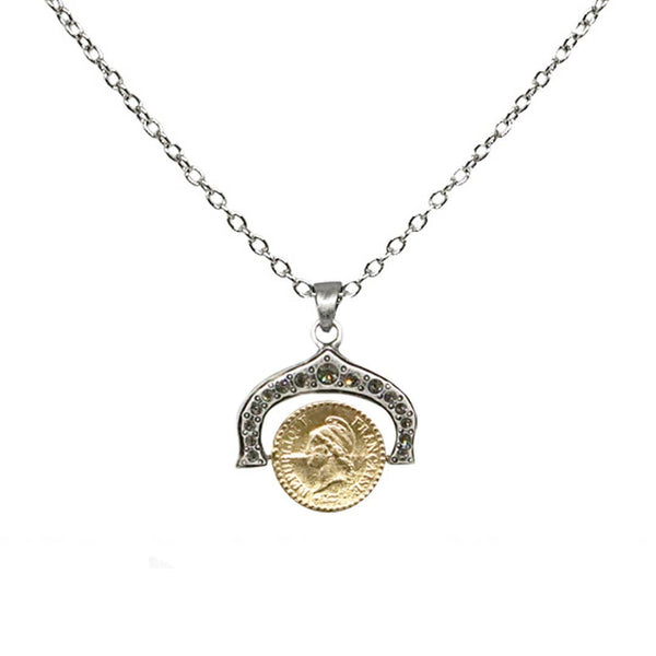 Gold Dupré Spinner Frame Necklace