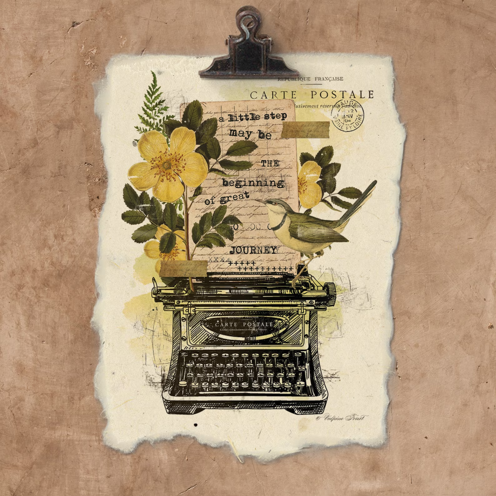 Beginning of a Great Journey 12x16 Art Print on Handmade Paper