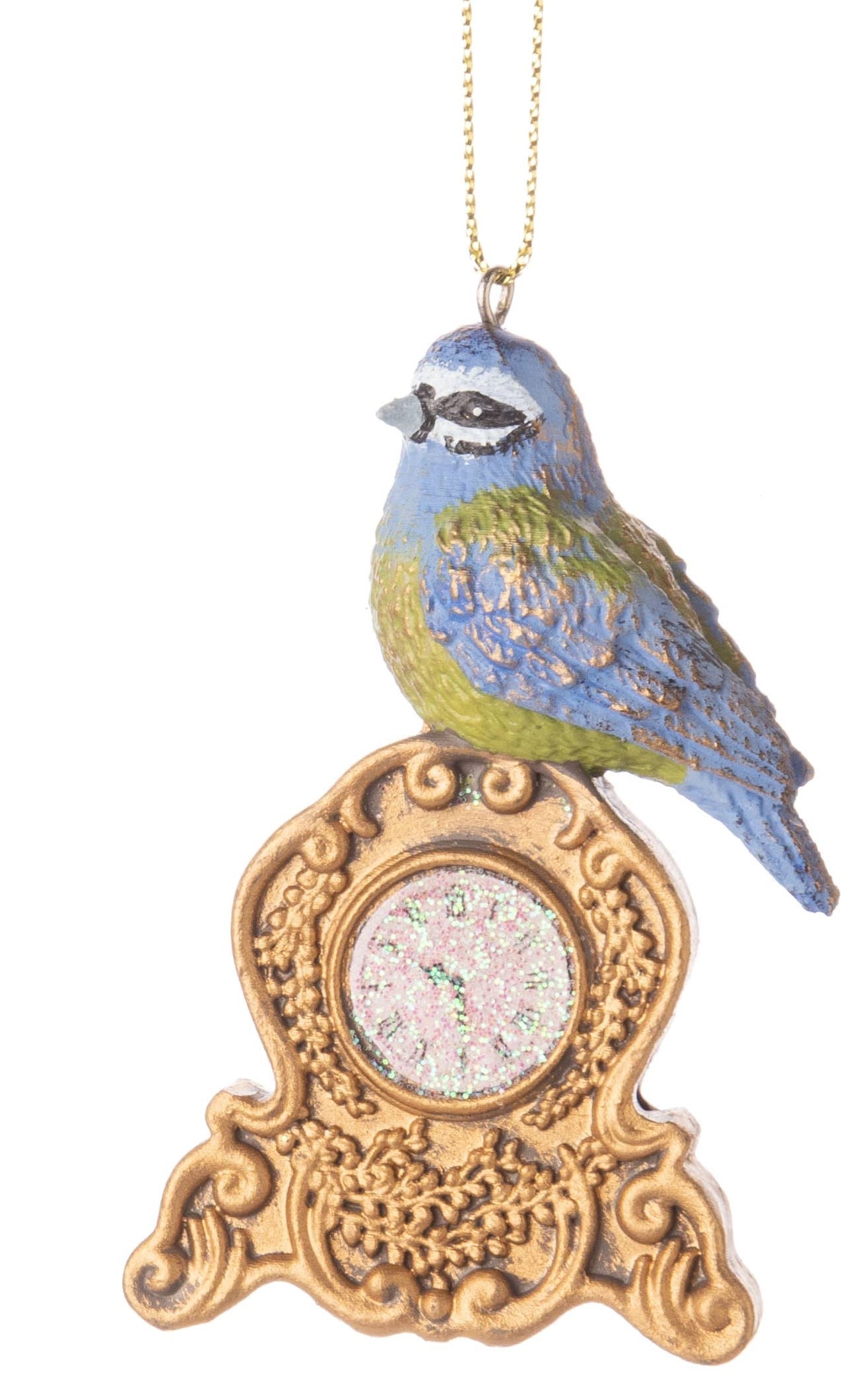 Oiseau sur ornements d’horloge de manteau d’or {styles multiples}