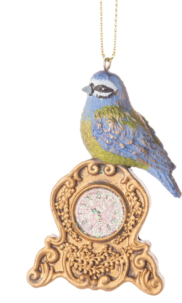 Oiseau sur ornements d’horloge de manteau d’or {styles multiples}