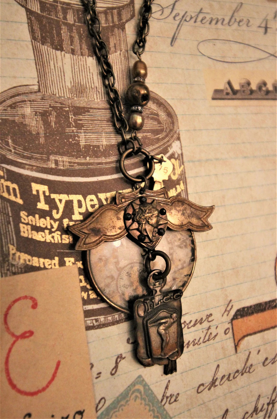Antique Pocketwatch Optical Lens Necklace {One of a Kind}