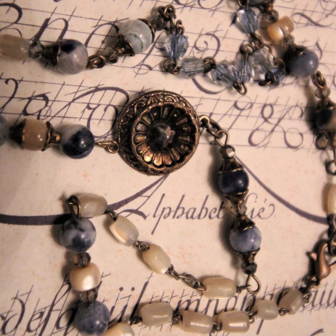 Vintage Portrait Pen Assemblage Necklace {One of a Kind}