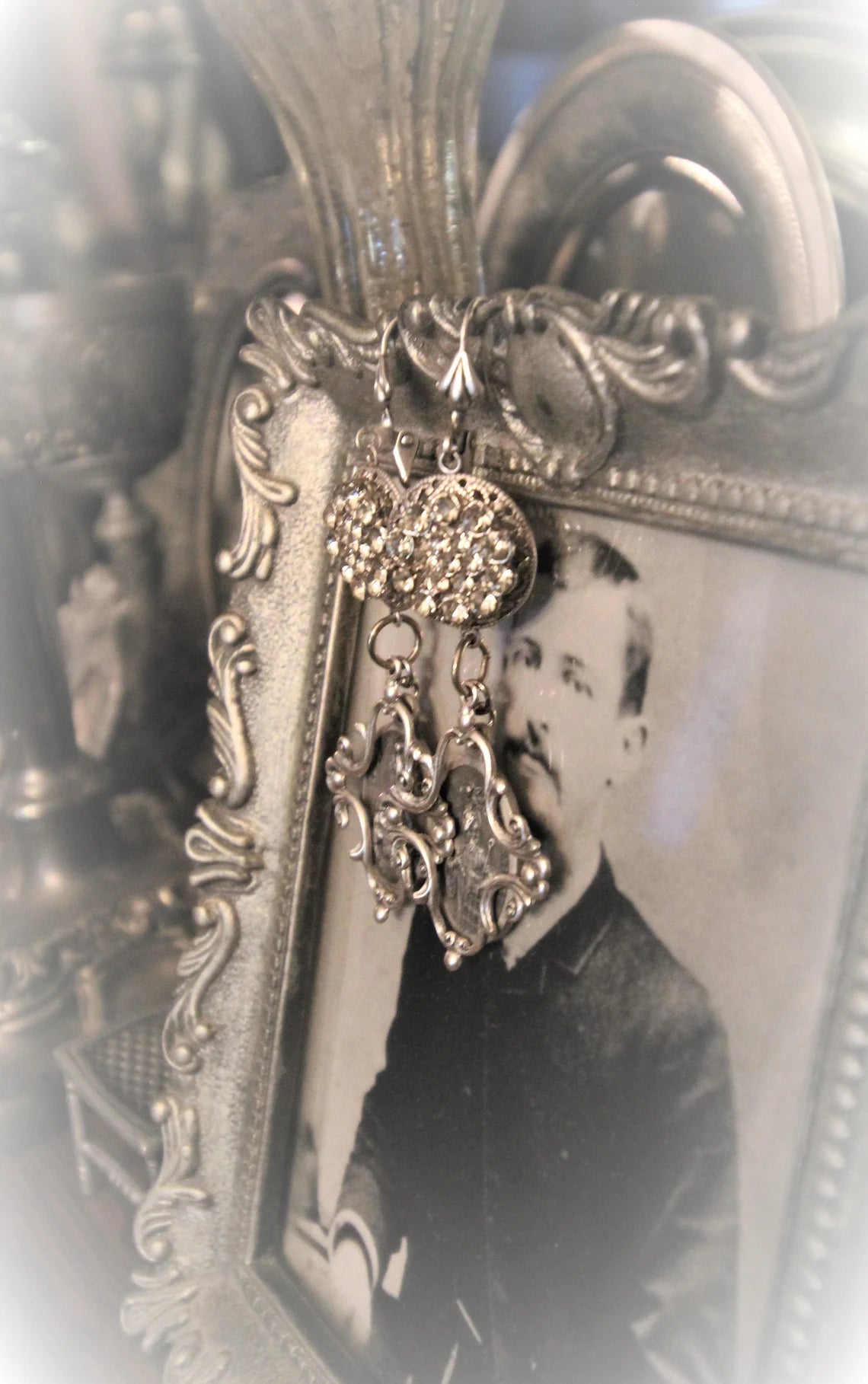 Assemblage vintage Bouton Boucles d’oreilles {Unique en son genre}
