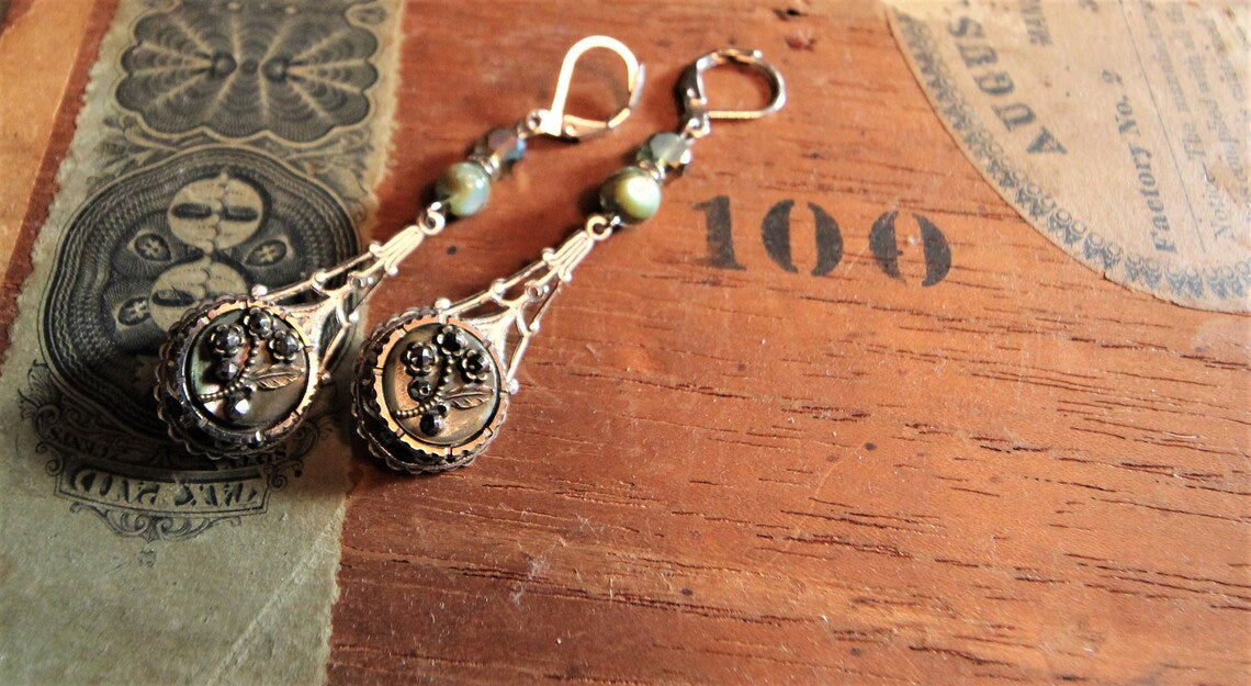 Victorian Assemblage Earrings {One of a Kind}