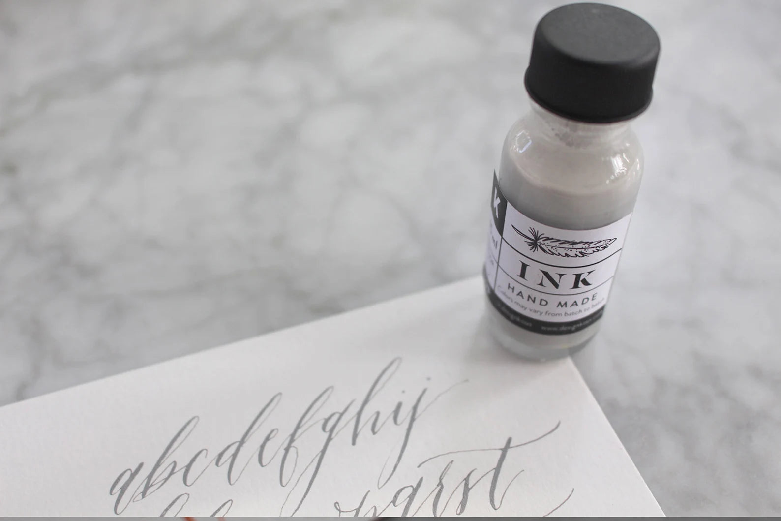 Kous Handmade Taupe Calligraphy Ink