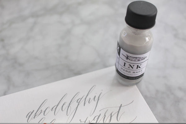 Kous Handmade Taupe Calligraphy Ink