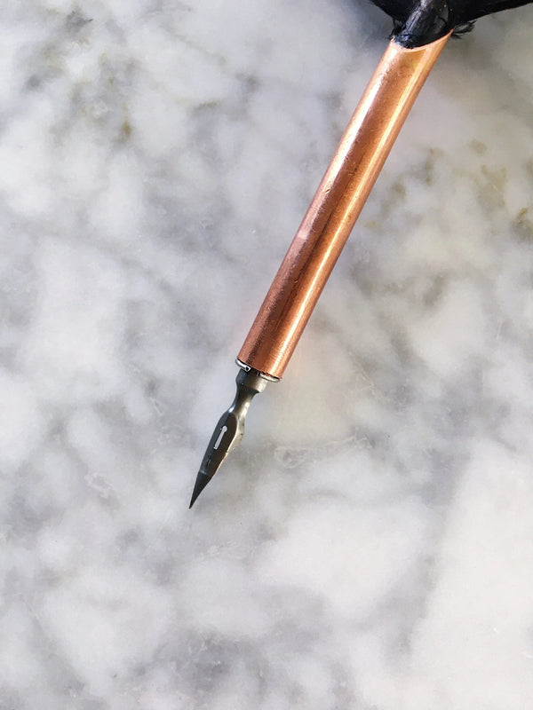 Hand Painted Feather Quill Nib Holder