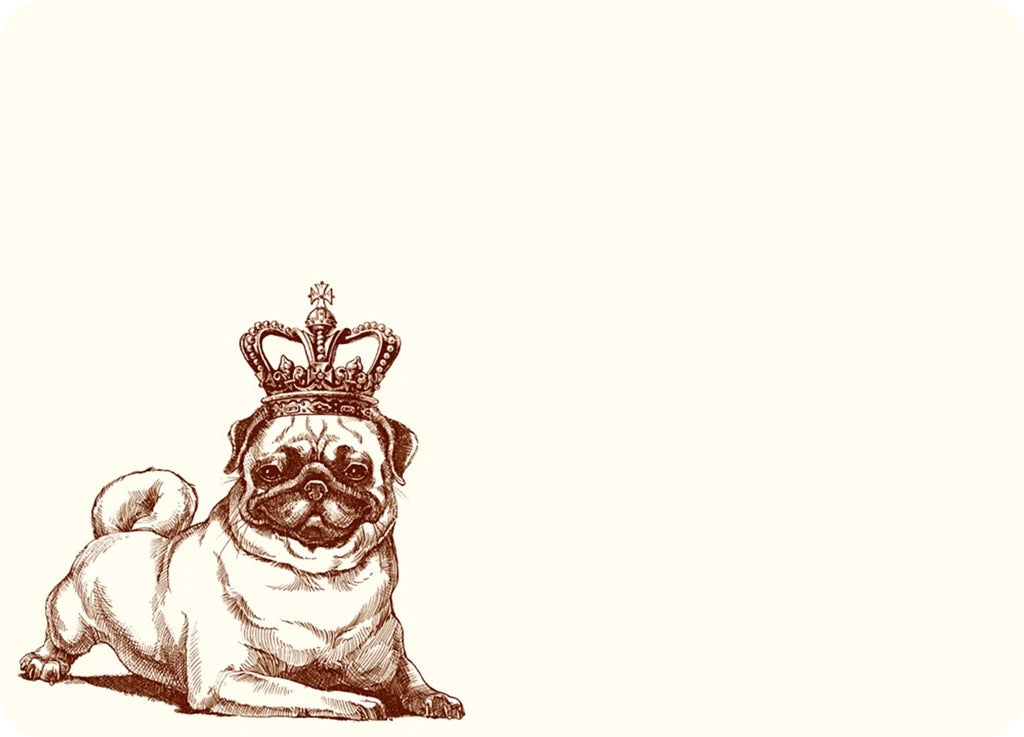 Cartes de notes Royal Pug {A6} | Paquet de 10