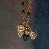 Bee Brave Pendant | Sterling Silver, Brass & Black Resin