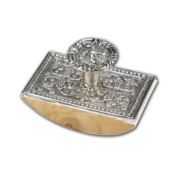 Wood & Metal Rocking Ink Blotter Pewter (Silver) N2501SI