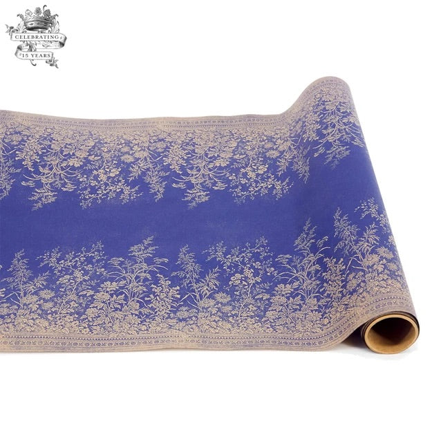 Chemin de table | Floral tissé | Marine