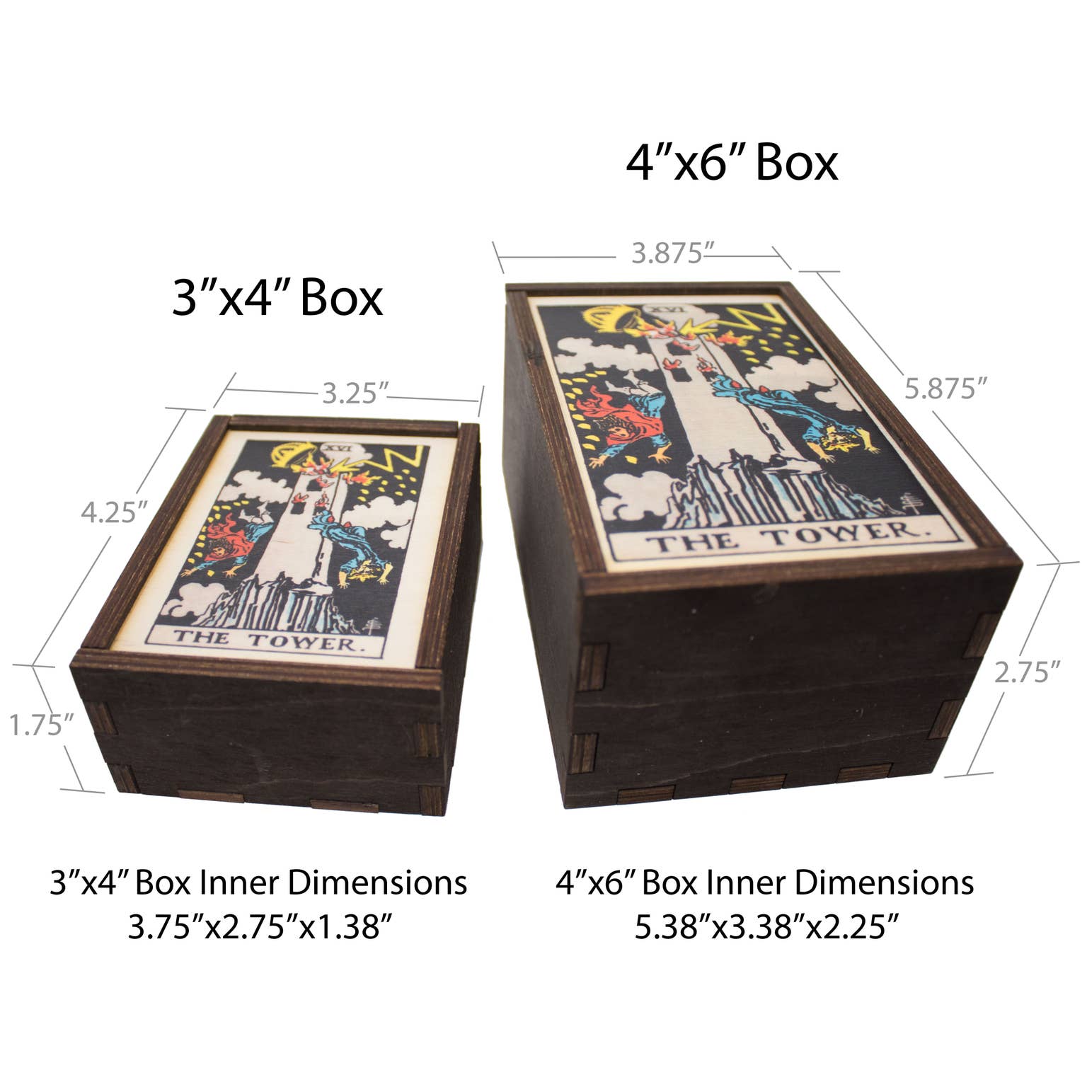 Boîte de rangement en bois inspirée du Tarot {plusieurs modèles}