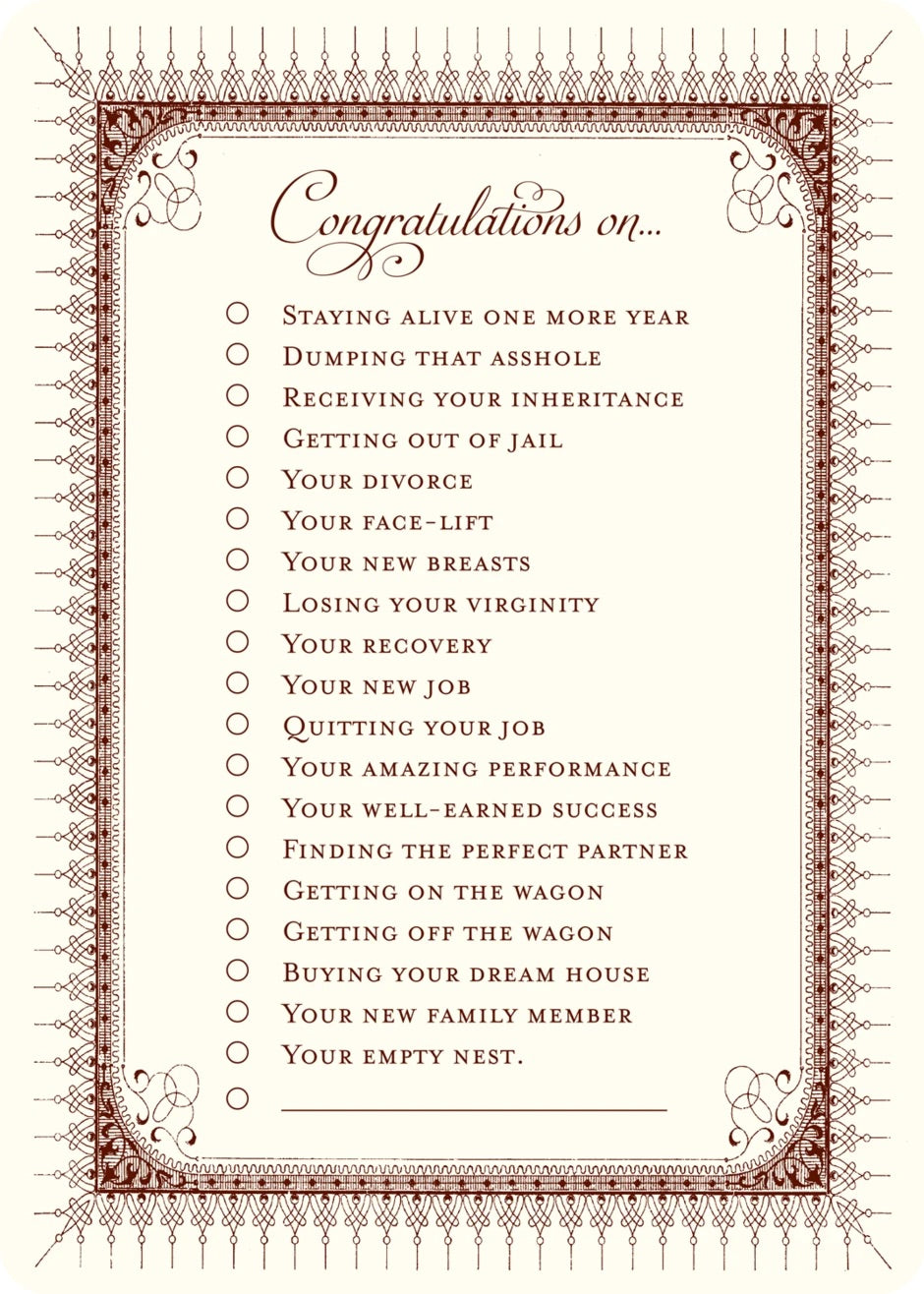 Congratulations Checklist Notecards {A7}