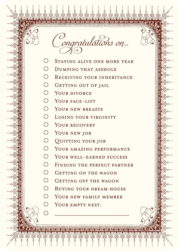 Congratulations Checklist Notecards {A7}