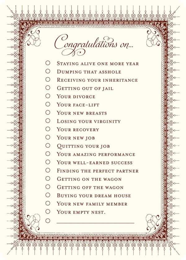 Congratulations Checklist Notecards {A7}