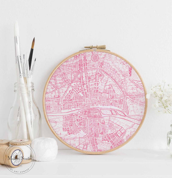 Pochoir en maille | Plan de Paris {18" x 24"}