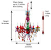 Plug-in Chandelier | 6-Light | Multi-Colored