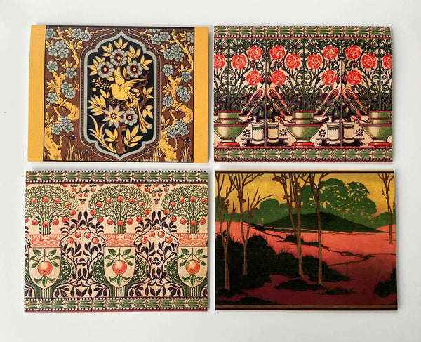 Cartes de conception de papier peint Art Nouveau | Lot de 8