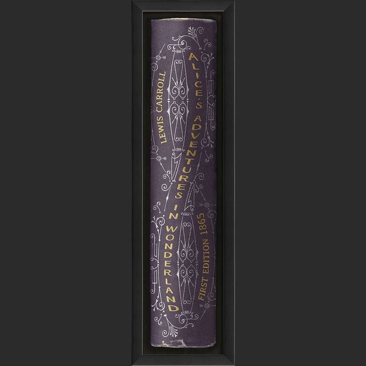 Alice in Wonderland Framed 25” Book Spine Art