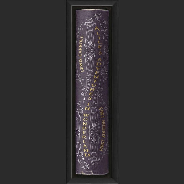 Alice in Wonderland Framed 25” Book Spine Art